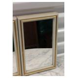 Pair of Rectangular Wall Mirrors with Gold Trim