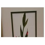 Framed Floral Artwork with Gold Frame
