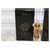 Summit Hill Solid Lacquered 7.5" Brass Candlesticks Handcrafted in Portugal