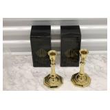 Summit Hill Solid Lacquered 7.5" Brass Candlesticks Handcrafted in Portugal