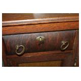 Antique Oak Sideboard with Mirror