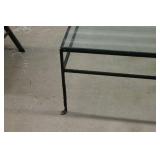Glass and Metal Coffee Table with Twisted Metal Details
