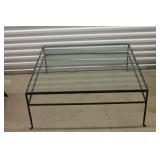 Glass and Metal Coffee Table with Twisted Metal Details