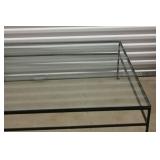 Glass and Metal Coffee Table with Twisted Metal Details