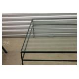 Glass and Metal Coffee Table with Twisted Metal Details