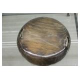 Handcrafted Wooden Serving Tray with Colorful Floral Design
