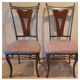 Pair of Quality Wood and Metal Dining Chairs