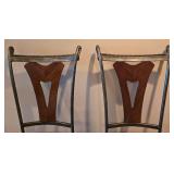 Pair of Quality Wood and Metal Dining Chairs