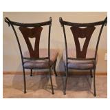 Pair of Quality Wood and Metal Dining Chairs