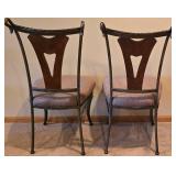 Pair of Quality Wood and Metal Dining Chairs