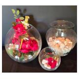 Trio of Pretty Decorative Vases