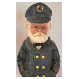 Pair of Craggy Carved Wood Nautical Figures