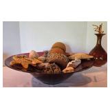 Decorative Shell, Vintage Net/Rope Float, Glassware Display