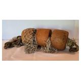Decorative Shell, Vintage Net/Rope Float, Glassware Display