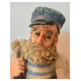Old Salts Collection Figure + Four Carved Wooden Nautical Figures