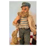 Old Salts Collection Figure + Four Carved Wooden Nautical Figures