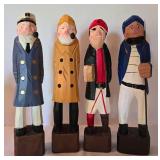 Old Salts Collection Figure + Four Carved Wooden Nautical Figures