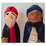 Old Salts Collection Figure + Four Carved Wooden Nautical Figures