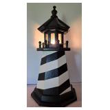 Welcoming Lighted Wooden Lighthouse Decor