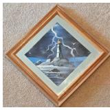 Striking Oil Painting on Framed Mirror