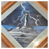 Striking Oil Painting on Framed Mirror