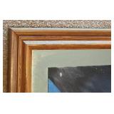 Striking Oil Painting on Framed Mirror