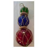 Vintage Wooden Boat Net Floats & Nautical Decor
