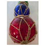 Vintage Wooden Boat Net Floats & Nautical Decor
