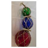Vintage Wooden Boat Net Floats & Nautical Decor