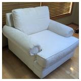 Textured Cream Upholstered Armchair