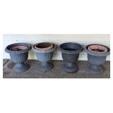 Four Plastic Patio Planters