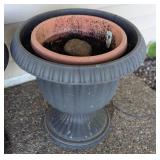 Four Plastic Patio Planters