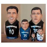 Timberwolves Szczerbiak and Madsen Nesting Dolls