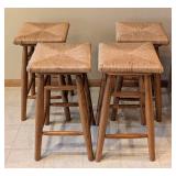 Virginia House Rush Seat Counter Height Stool Set