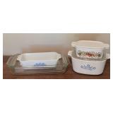 Assorted Baking Dishes including Corning Ware