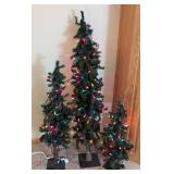 Three Decorative Faux Trees