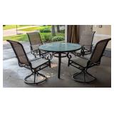 Glass Topped Patio Table Set