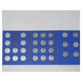 Liberty Standing Half-Dollar Coins in collector folio: 1937-1947