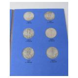 Liberty Standing Half-Dollar Coins in collector folio: 1937-1947