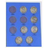 LIBERTY STANDING HALF DOLLAR  Collection 1916 to 1936 | 11 coins