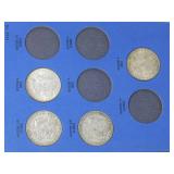 LIBERTY HEAD OR MORGAN TYPE SILVER DOLLAR Collection 1898-1921 | 9 silver dollars