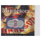 Uncirculated US MINTED QUARTER DOLLAR, MINNESOTA no 32 of 50 | 2 Quarter Dollar coins