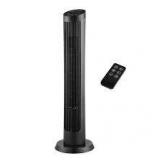Lot of Hampton Bay 40 in. 4 Speed Digital Oscillating Tower Fan with Remote Control in Black Customer Returns See Pictures