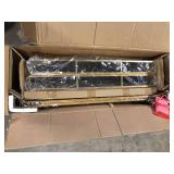 Home Decorators Collection Gold Leaf Metal and Glass Rolling Bar Cart with Glass Top (30 in. W x 33 in. H) Customer Returns See Pictures