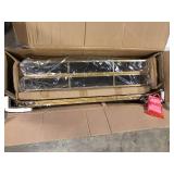 Home Decorators Collection Gold Leaf Metal and Glass Rolling Bar Cart with Glass Top (30 in. W x 33 in. H) Customer Returns See Pictures