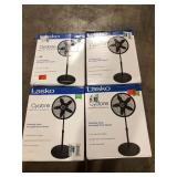 Lot of Lasko 18 in. 3 Speed Oscillating Pedestal Fan with Adjustable Height, Easy Assembly, and Quiet Cooling for Any Room in Black  Customer Returns See Pictures