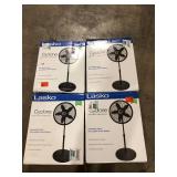 Lot of Lasko 18 in. 3 Speed Oscillating Pedestal Fan with Adjustable Height, Easy Assembly, and Quiet Cooling for Any Room in Black  Customer Returns See Pictures
