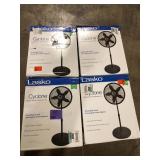 Lot of Lasko 18 in. 3 Speed Oscillating Pedestal Fan with Adjustable Height, Easy Assembly, and Quiet Cooling for Any Room in Black  Customer Returns See Pictures