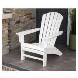 Lot of POLYWOOD Grant Park Traditional Curveback White Plastic Outdoor Patio Adirondack Chair (Set of 1) Customer Returns See Pictures