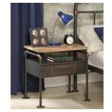 Nicipolis Sandy Gray and Antique Oak Nightstand Customer Returns See Pictures
